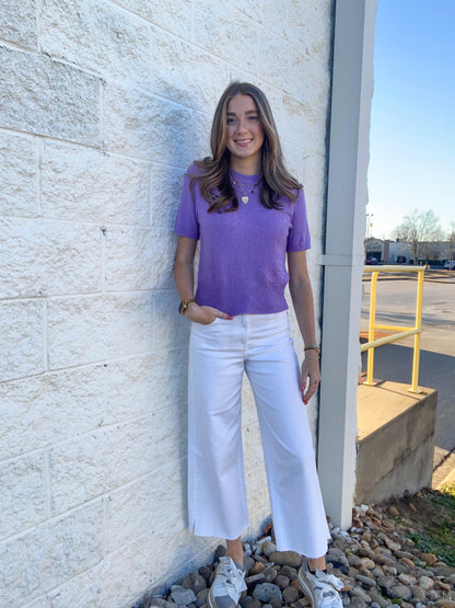 Snuggly Serenity Knit Sweater - LAVENDER