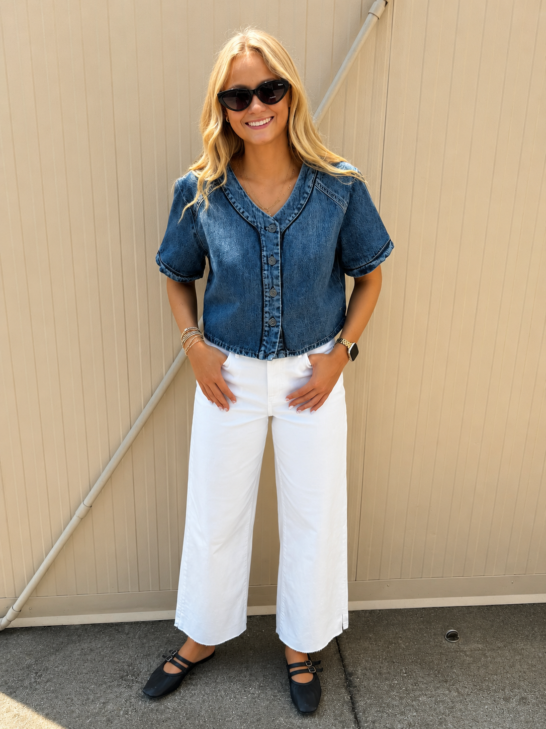 HIDDEN - Baseball Jersey Denim Shirt