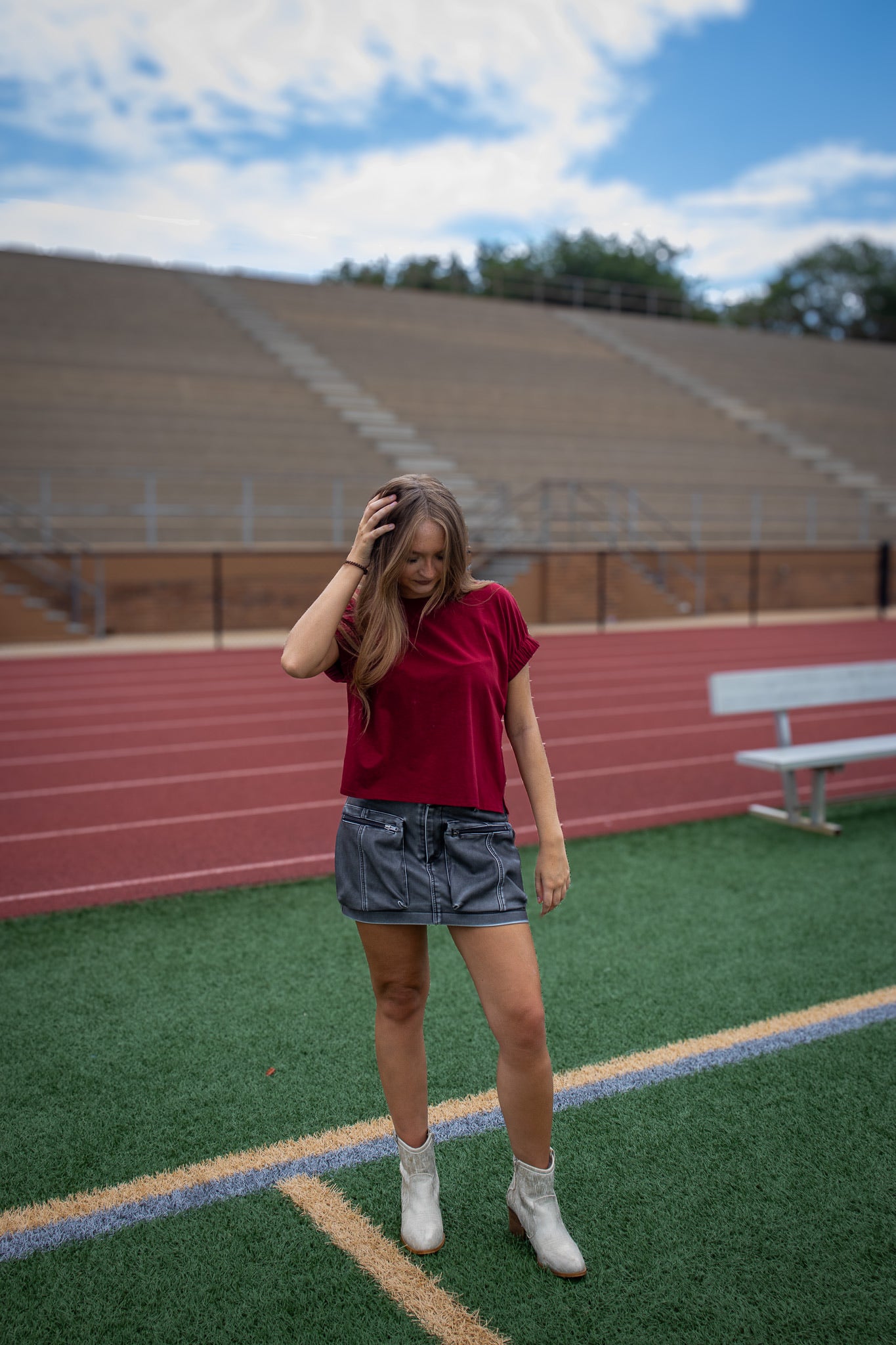 Vintage Faux Leather Cargo Mini Skirt