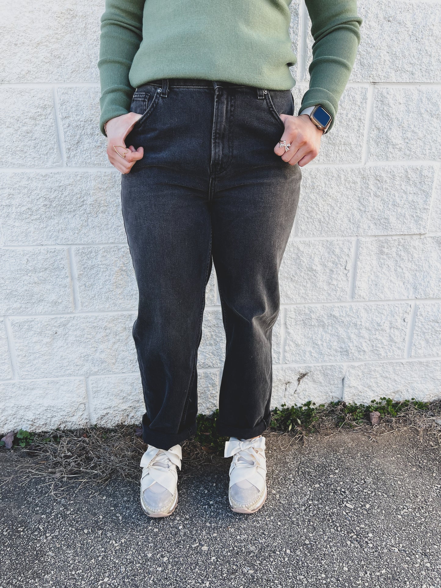 Free People - Pacifica Straight-Leg Jeans - WORN BLACK