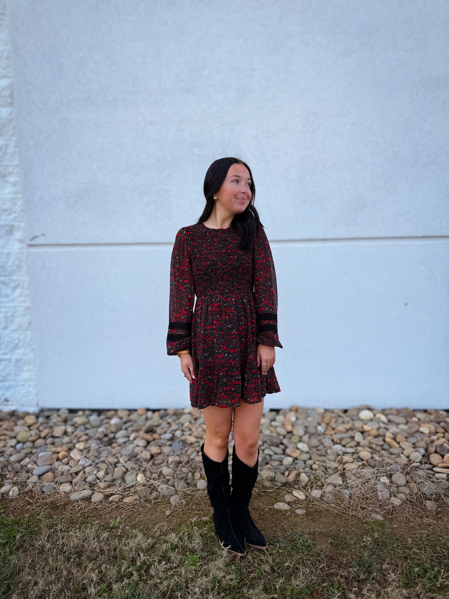 Merry Blooms Chiffon Mini Dress