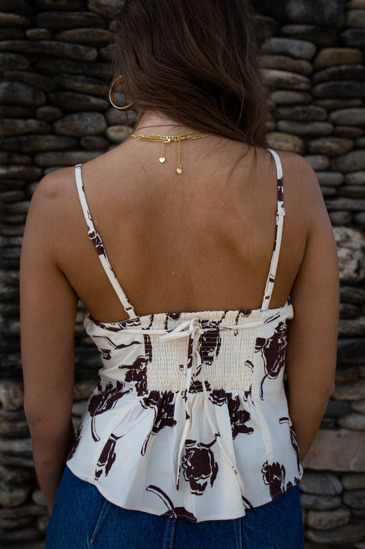 Free People - Susie Printed Top - BITTERSWEET COMBO