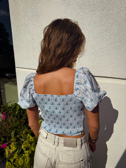 Blue Beauties Floral Blouse