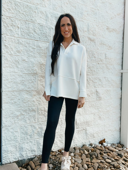 Harriet Collared Long Sleeve - IVORY