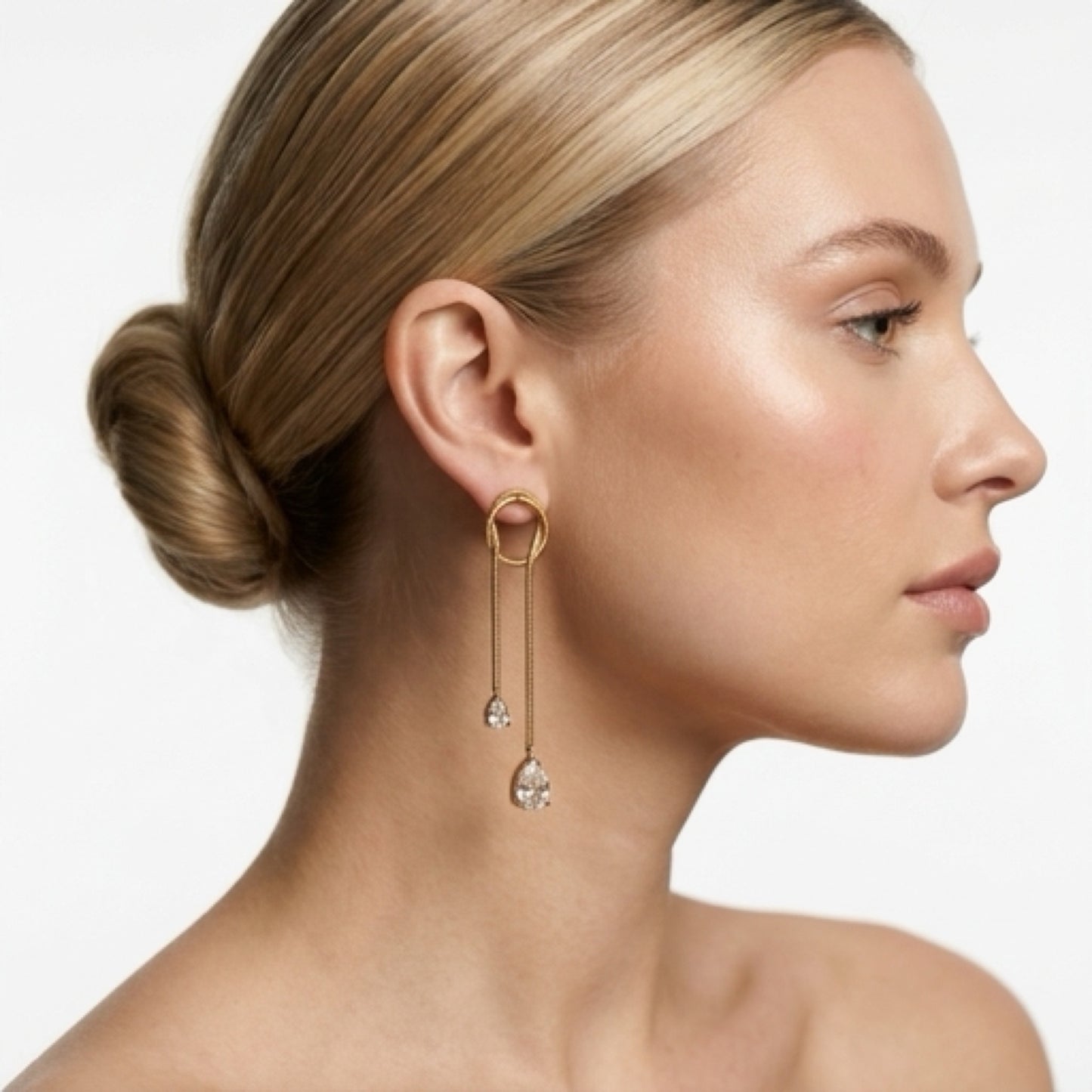 ADORN - Morning Light Teardrop Crystal Dangle Earrings