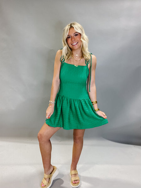 Flirty But Innocent Kelly Green Dress