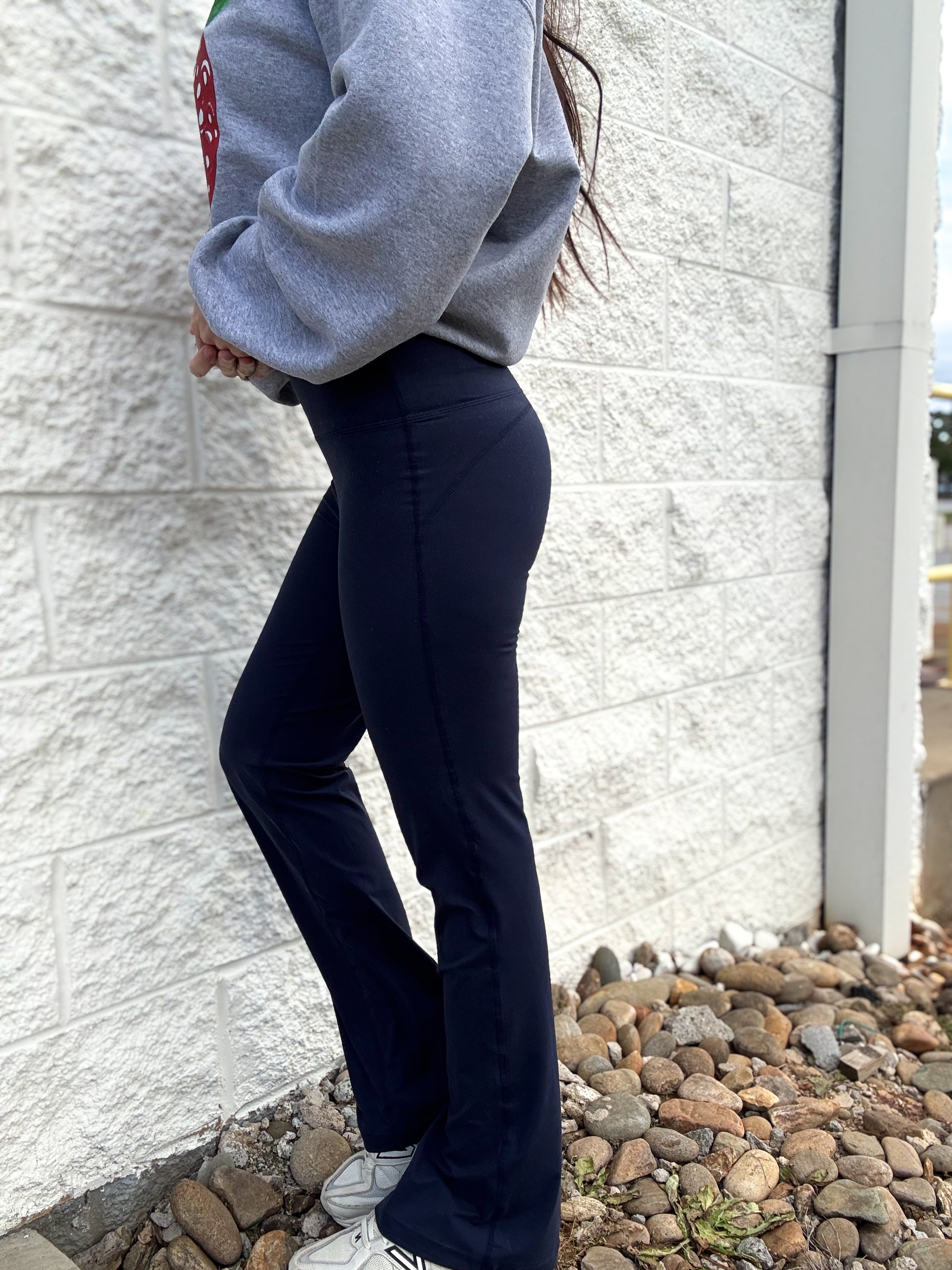 Navy butter soft lounge flare pants