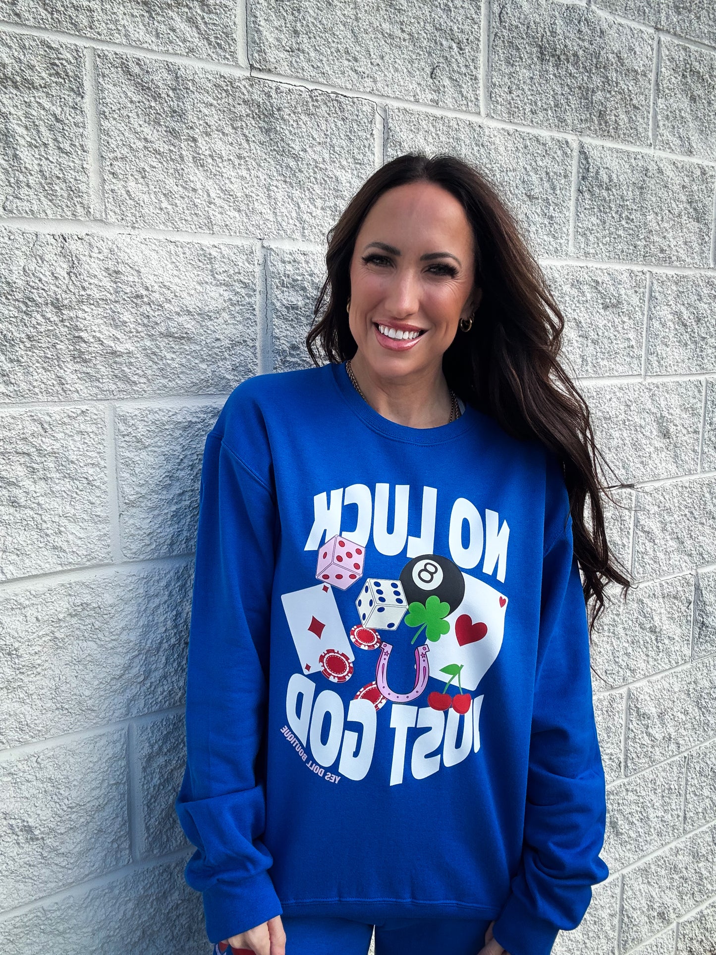 No Luck Just God Graphic Sweatshirt