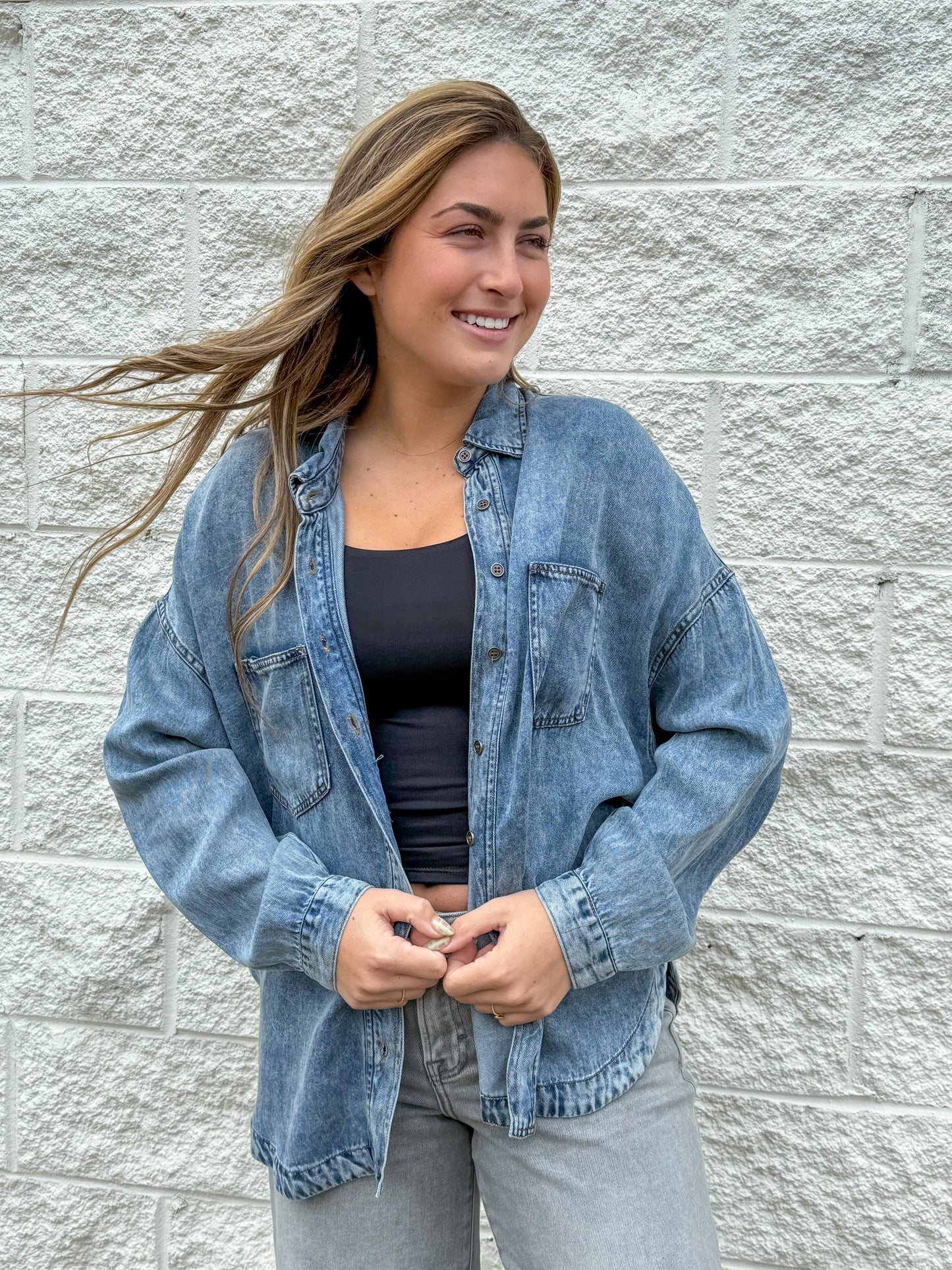 Super soft chambray button down shirt 