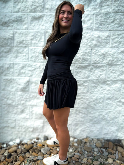 Catch a Break Foldover Skort - BLACK