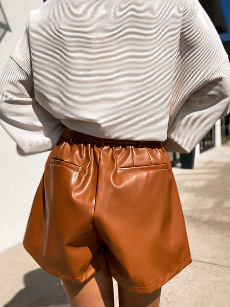 Stylin' n' profilin' Faux Leather Paper Bag Shorts