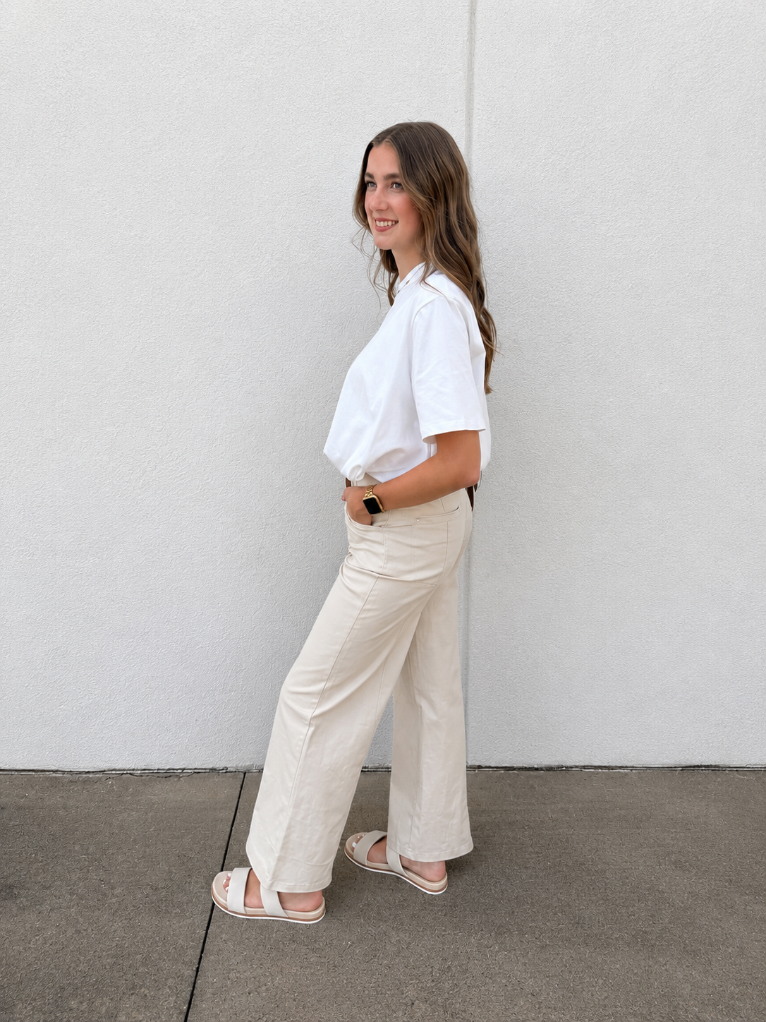 Perfect Pair High-Rise Wide Leg Cream Pants