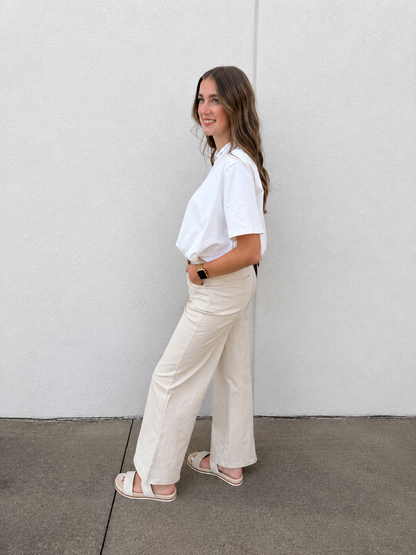 Perfect Pair High-Rise Wide Leg Cream Pants