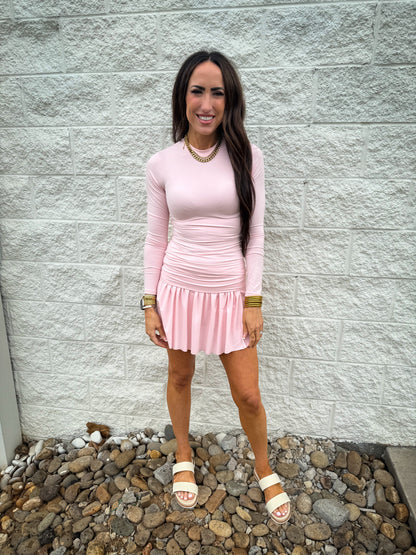 Catch a Break Foldover Skort - SOFT PINK