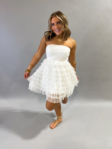 Cutest Catch Strapless Tulle Dress