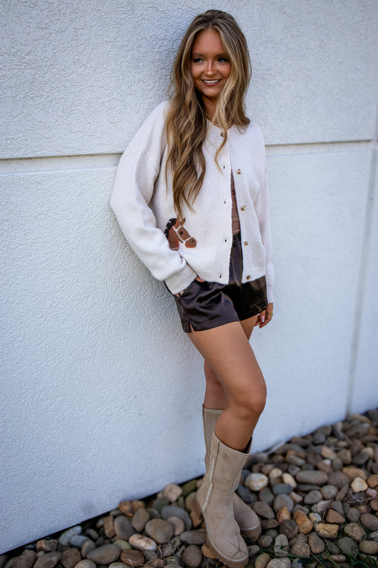 Dark Chocolate Silk Shorts