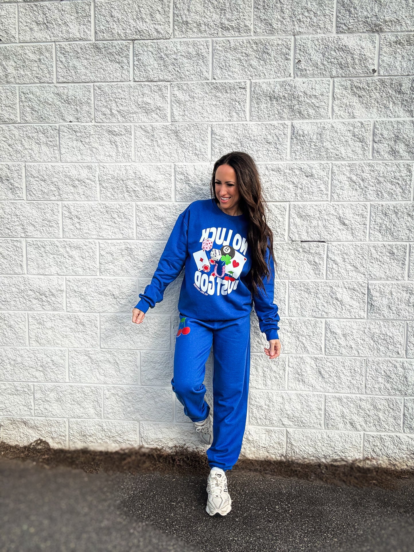 No Luck Just God Graphic Sweatshirt