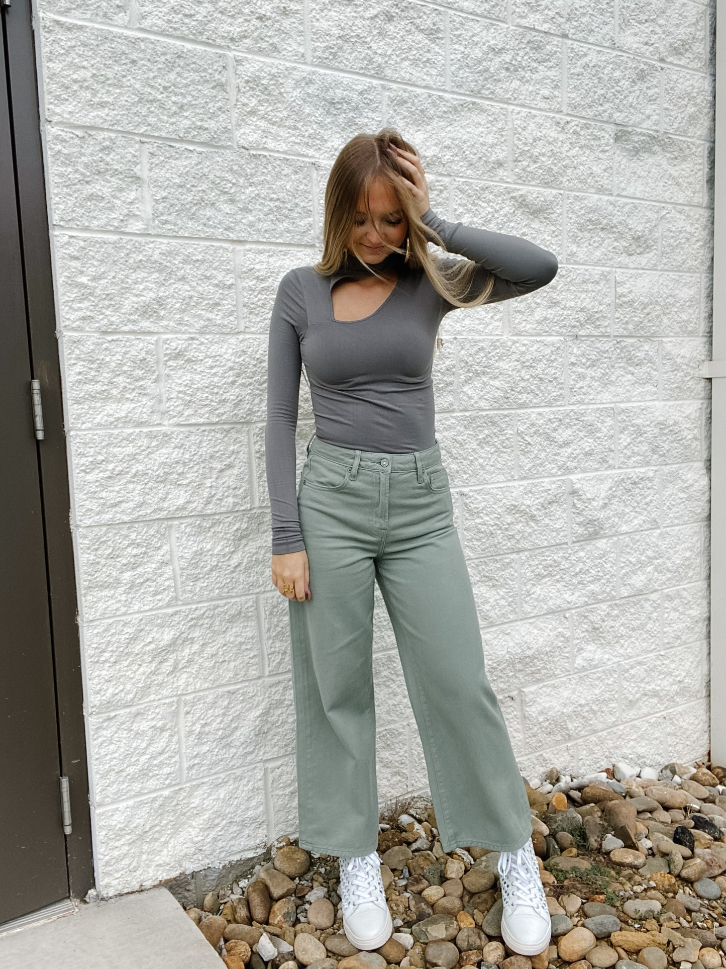 Free People - Cut It Out Seamless Long Sleeve - MULLED BASIL