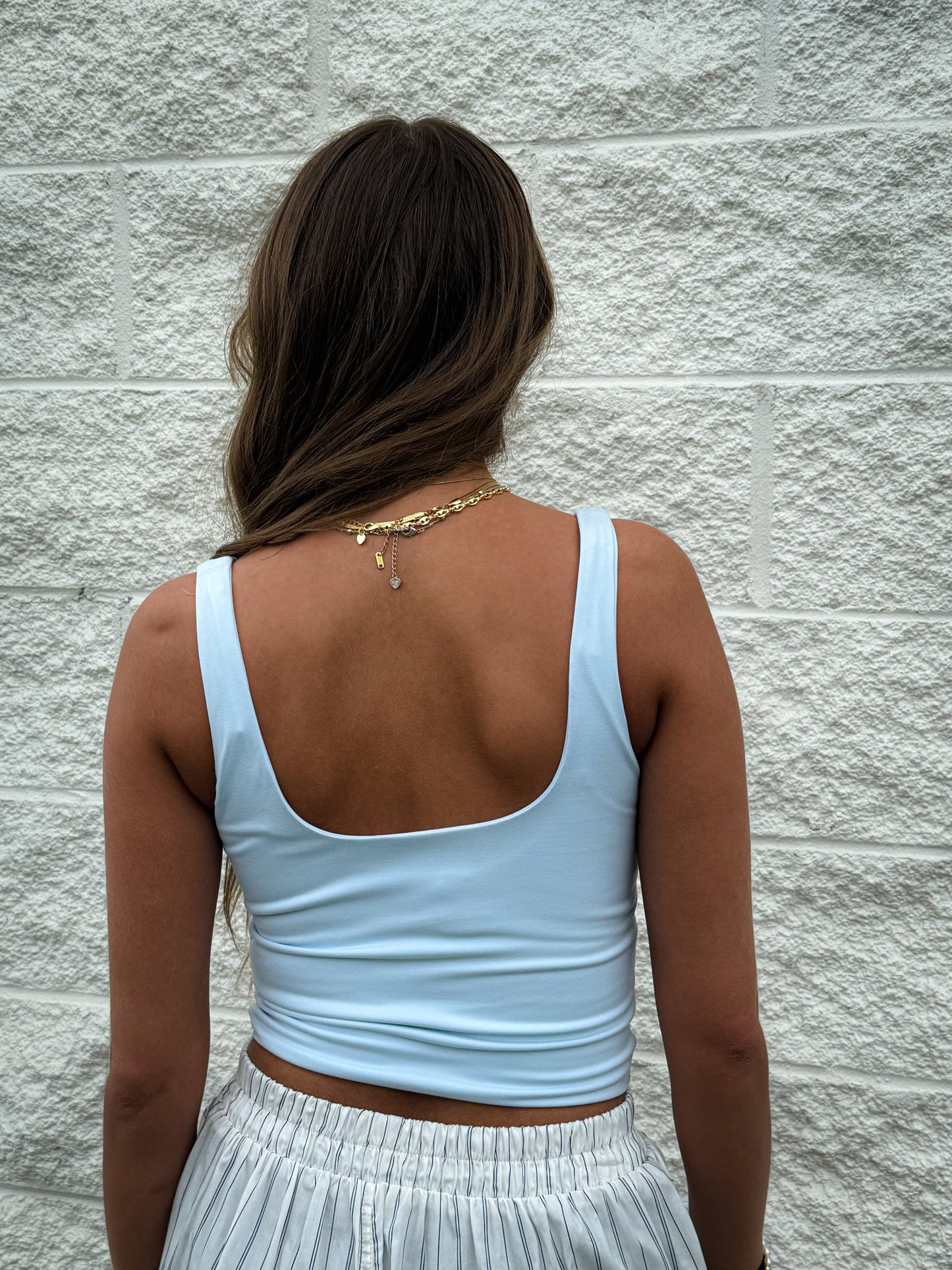 Off Duty Square Neck Tank - BLUE