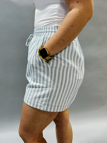 Salty Stripe Linen Shorts