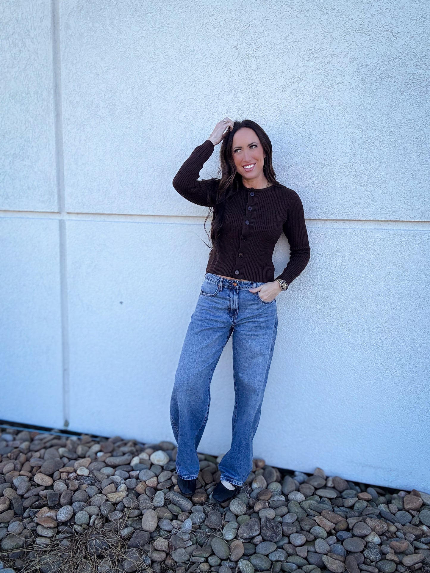 Hidden - SAMMIE - Medium Wash Clean Classic Barrel Jean