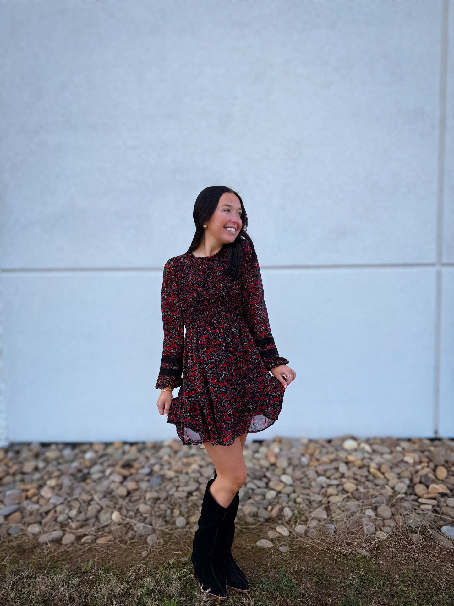 Merry Blooms Chiffon Mini Dress