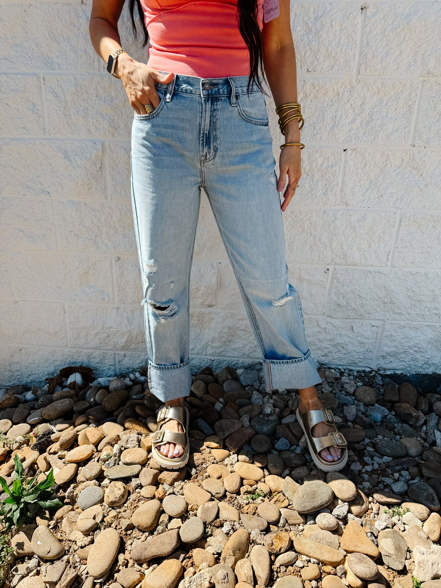 Hidden - BAILEY - Light Wash Relaxed Boyfriend Jean