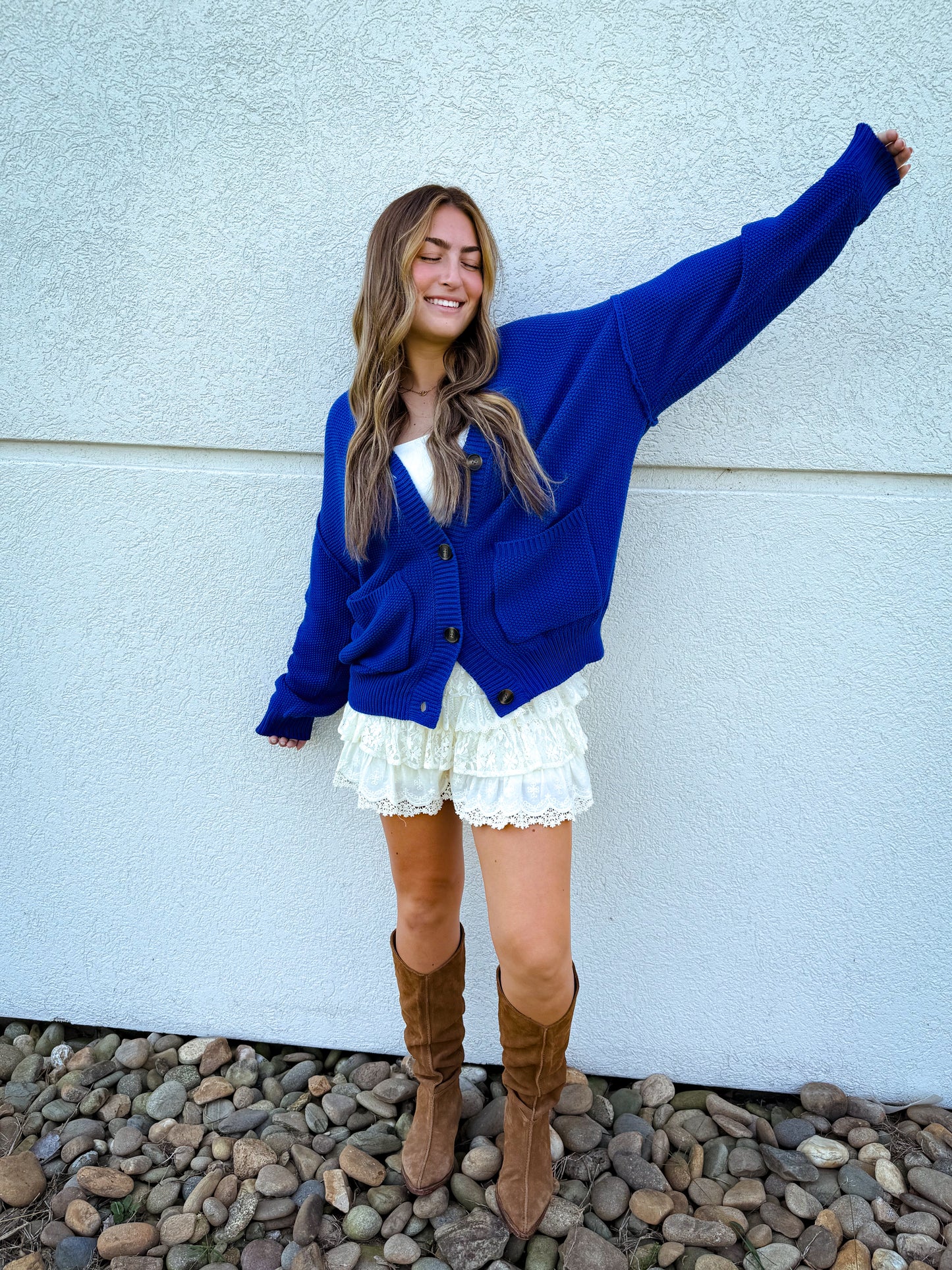 Big Hug Sweater Cardigan - COBALT