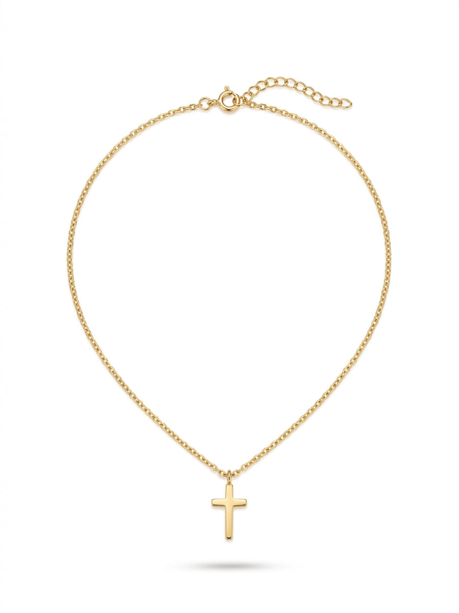 ADORN - Follow Me Dainty Gold Cross Necklace