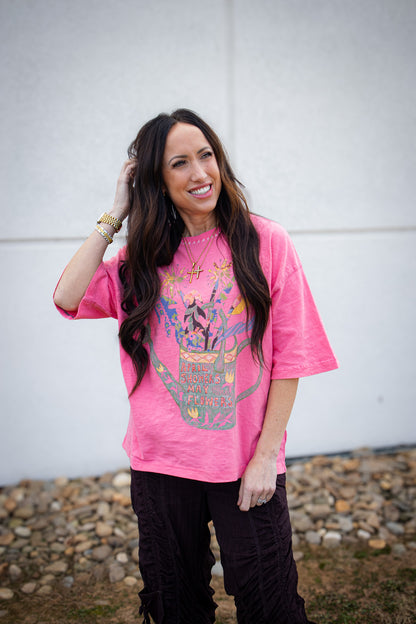 Free People - In Spring Tee - PINK POPPY COMBO
