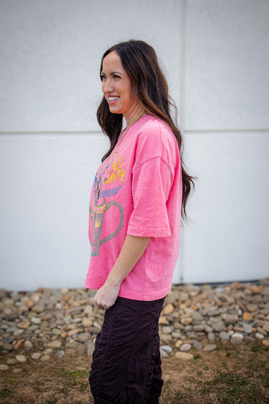 Free People - In Spring Tee - PINK POPPY COMBO