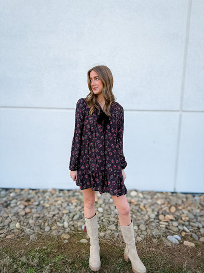 Festive Floral Bow Dress