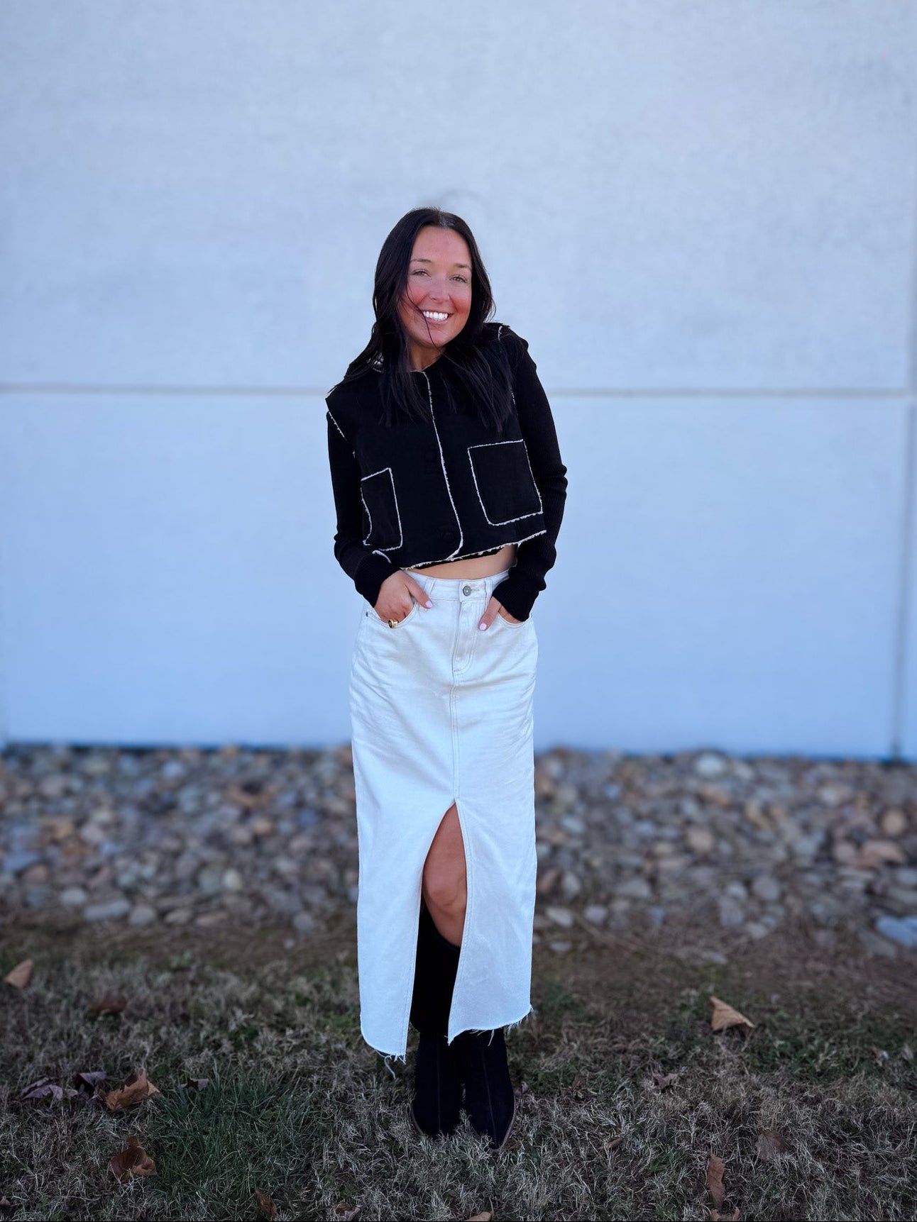 Atelier Suede Sherpa Vest - BLACK