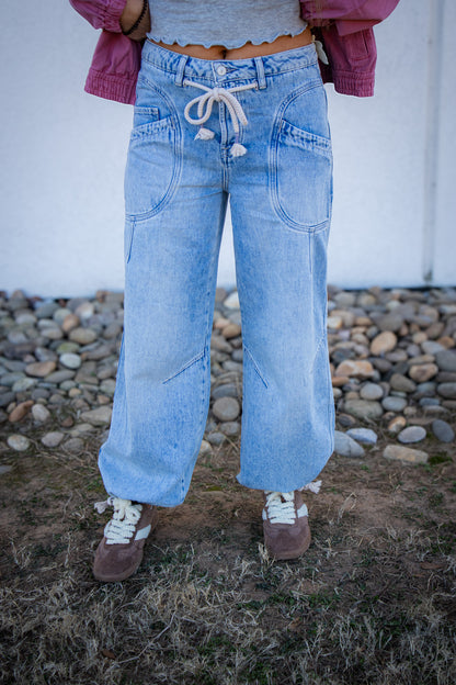 Free People - Love Language Pull-On Jeans - NO DRAMA