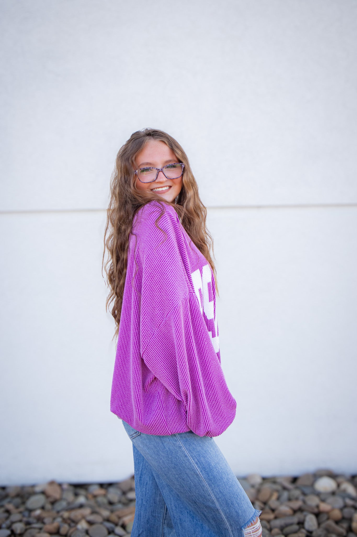 Yes Doll Ribbed Pullover - PURPLE