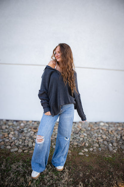 Free People - Travis Polo - BLACK