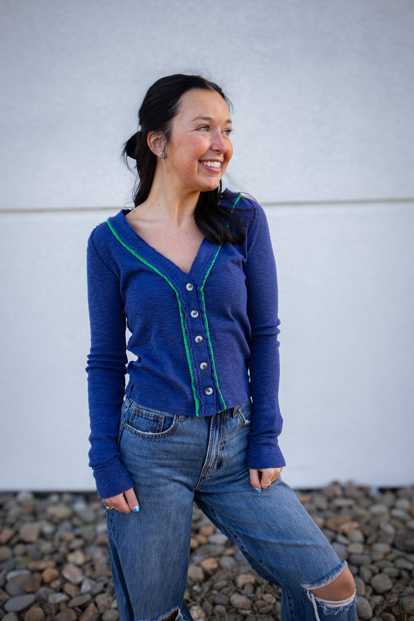 Free People - Tipton Cardi - Indigo Combo