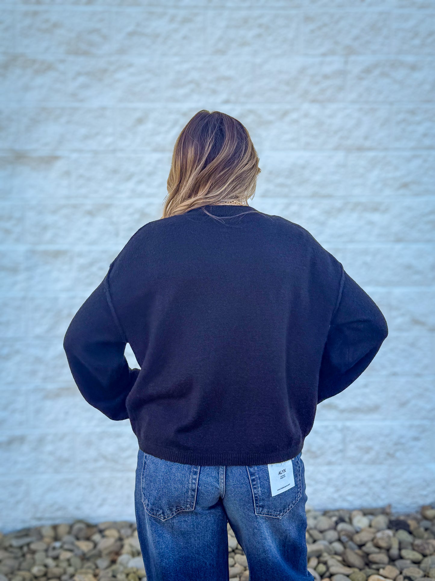 Willow Button Up Knit Cardigan - BLACK