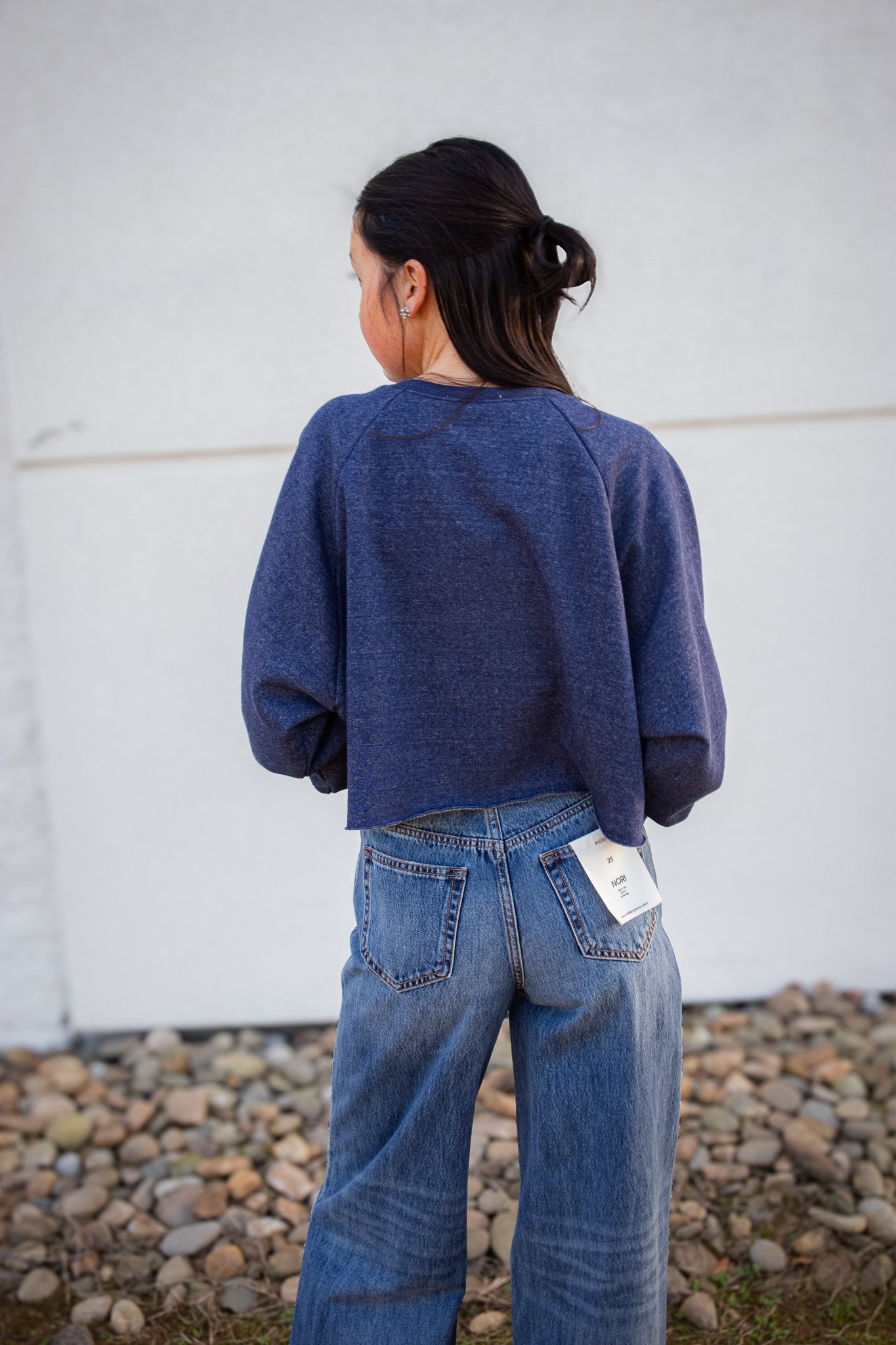 Midnight Comfort Cropped Sweatshirt - NAVY