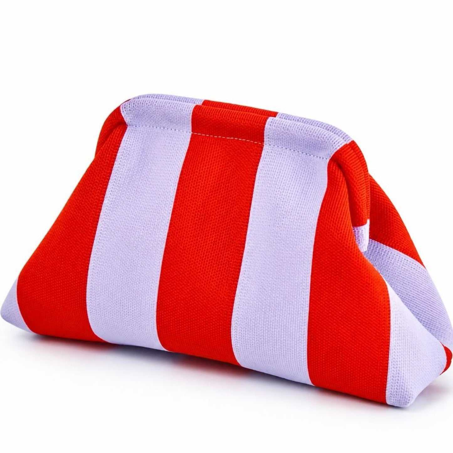 Coastal Cabana Striped Clutch - Black & White Resort Bag