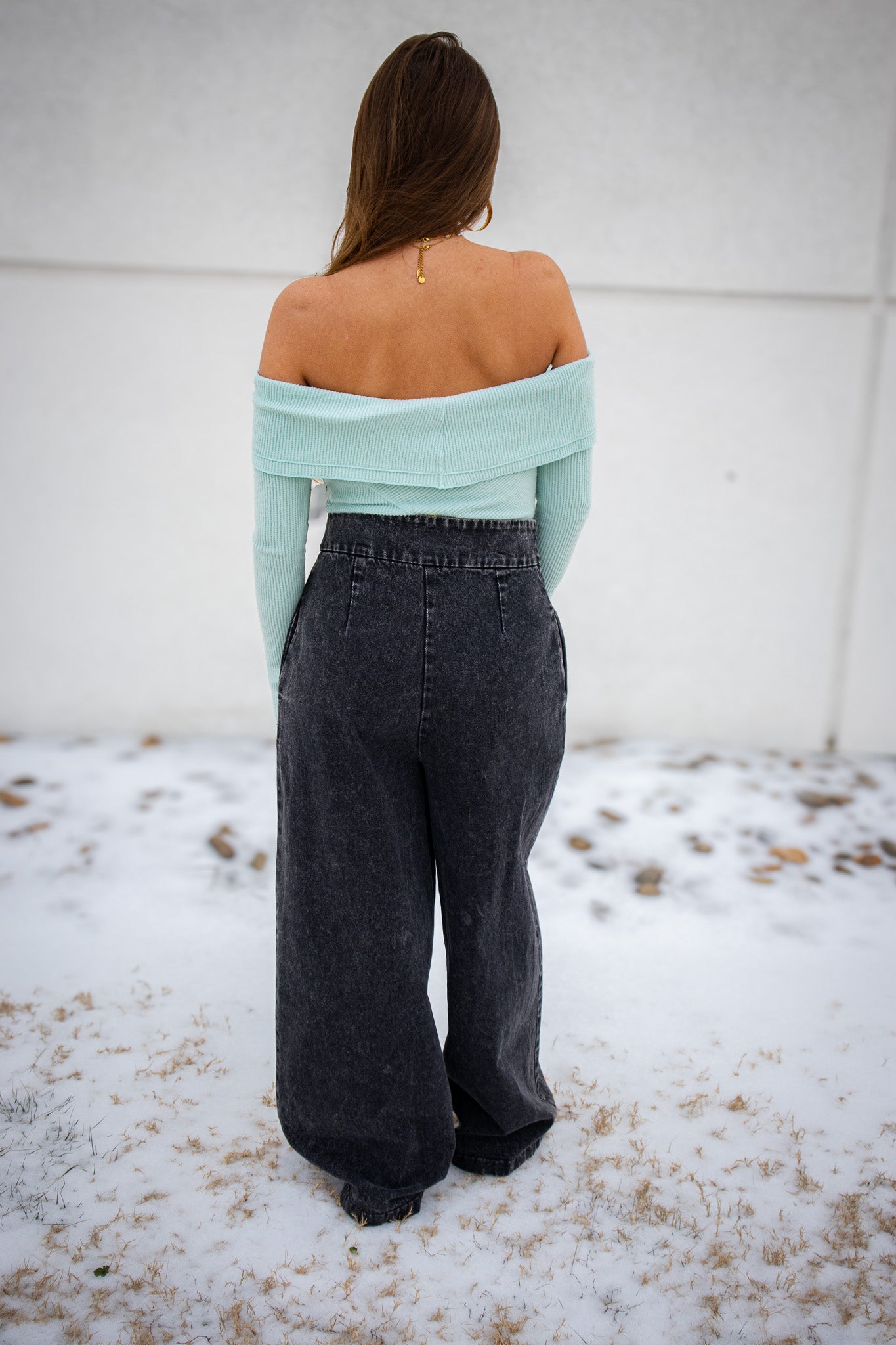 Punk Rock Wide Leg Mineral Wash Jeans