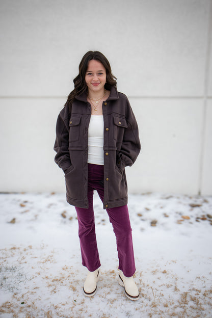 Free People - In My Feelings Velvet Crop Slim Flare Pants - FIG JAM