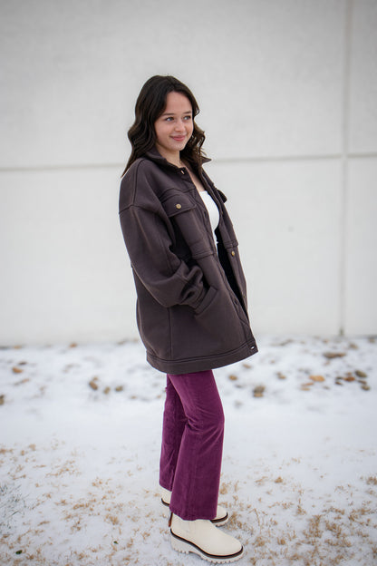 Free People - In My Feelings Velvet Crop Slim Flare Pants - FIG JAM