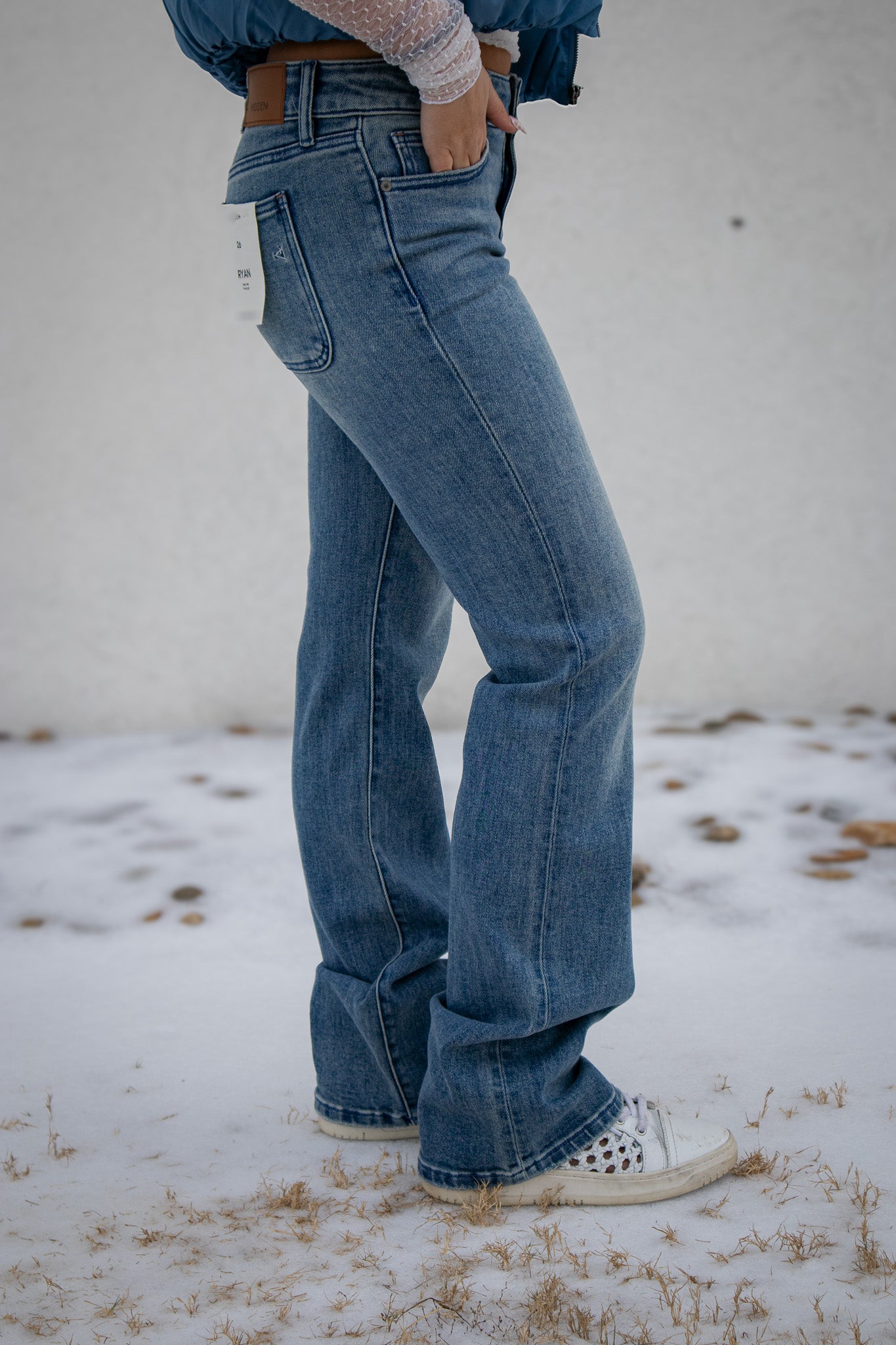 Hidden - Ryan Vintage Wash Low Rise Stretch Bootcut Jeans