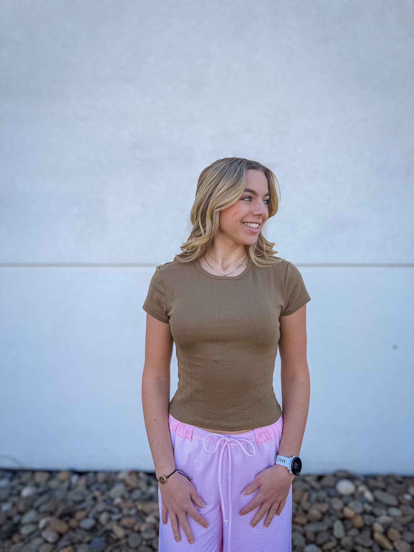 Free People - Wait A Minute Baby Tee - ANTIQUE BRONZE