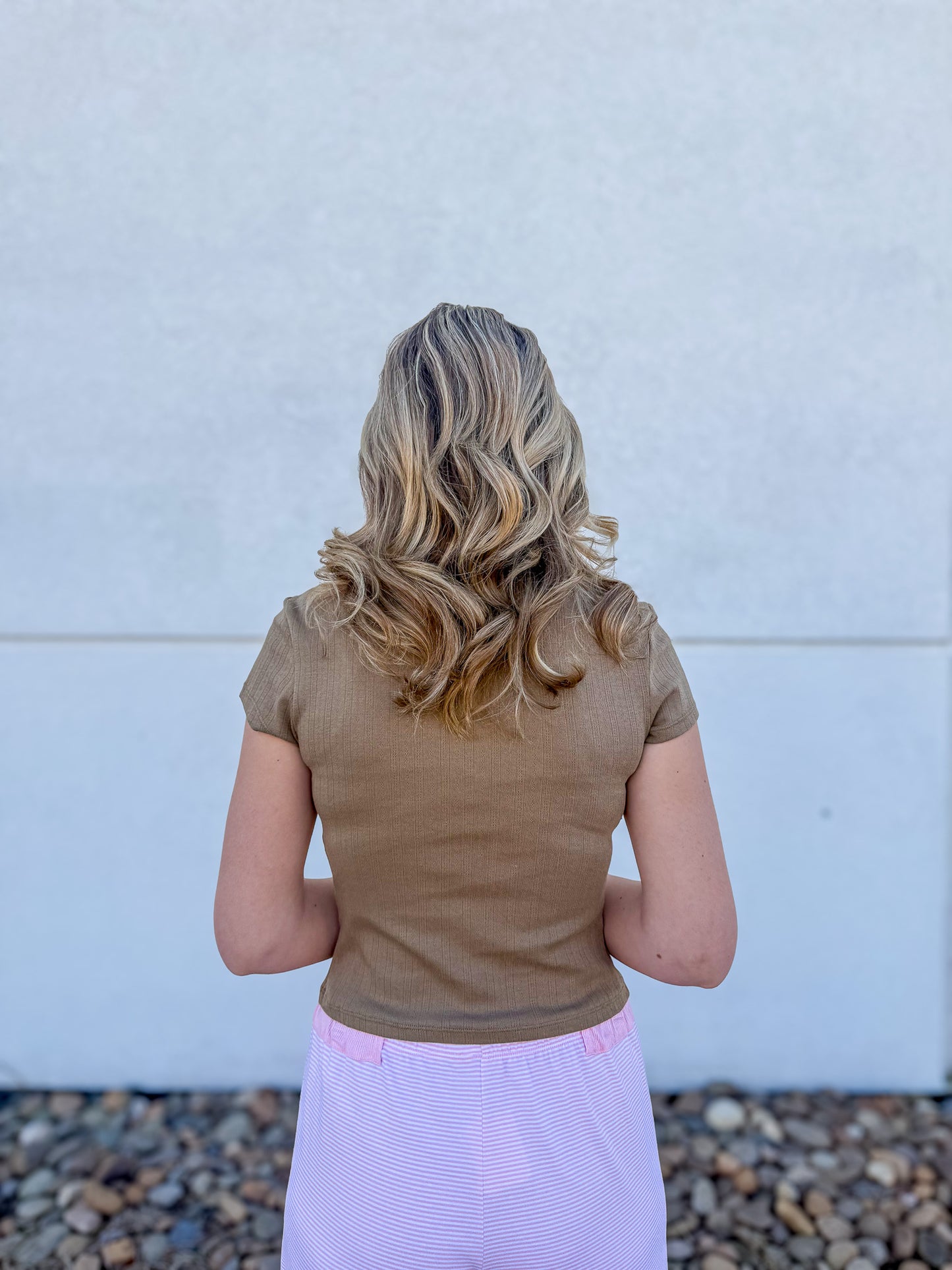 Free People - Wait A Minute Baby Tee - ANTIQUE BRONZE