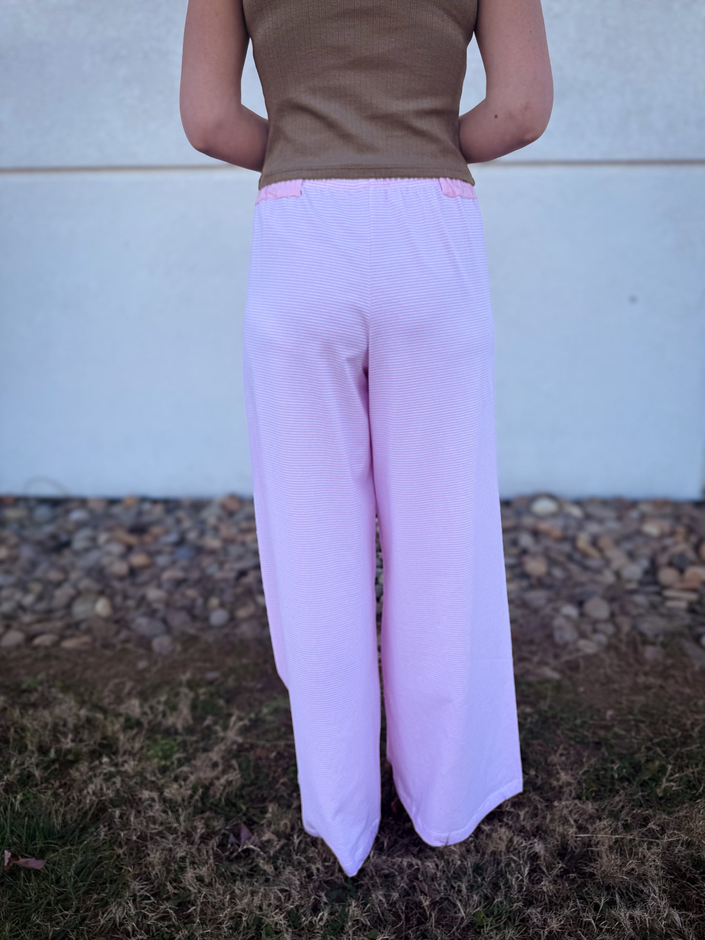Free People- Out And About Stripe Lounge Pants - PINK