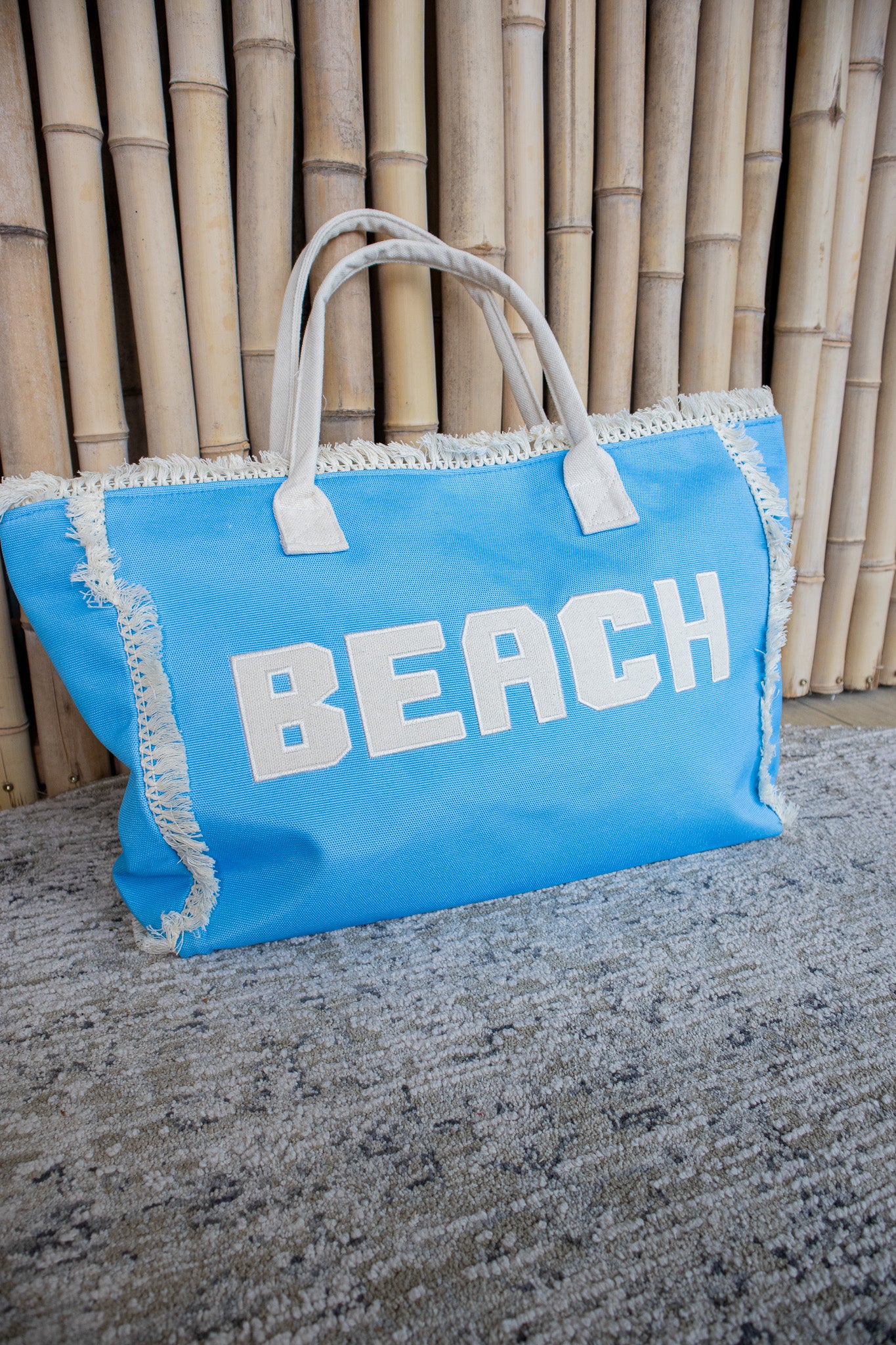 Sunkissed Fringe Beach Tote - COASTAL BLUE