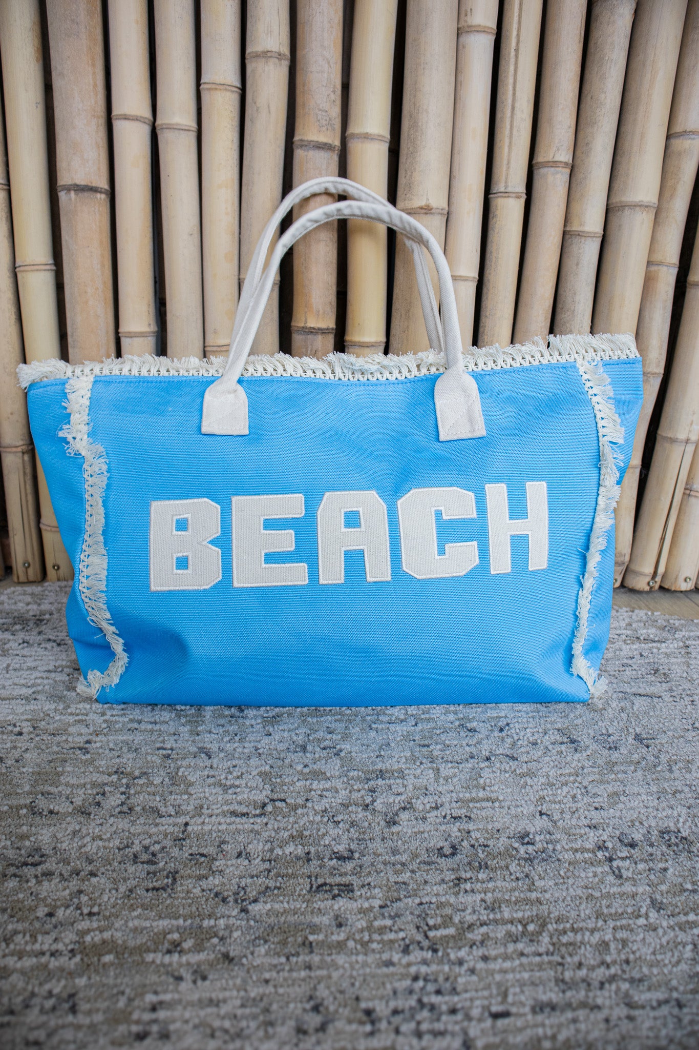 Sunkissed Fringe Beach Tote - COASTAL BLUE