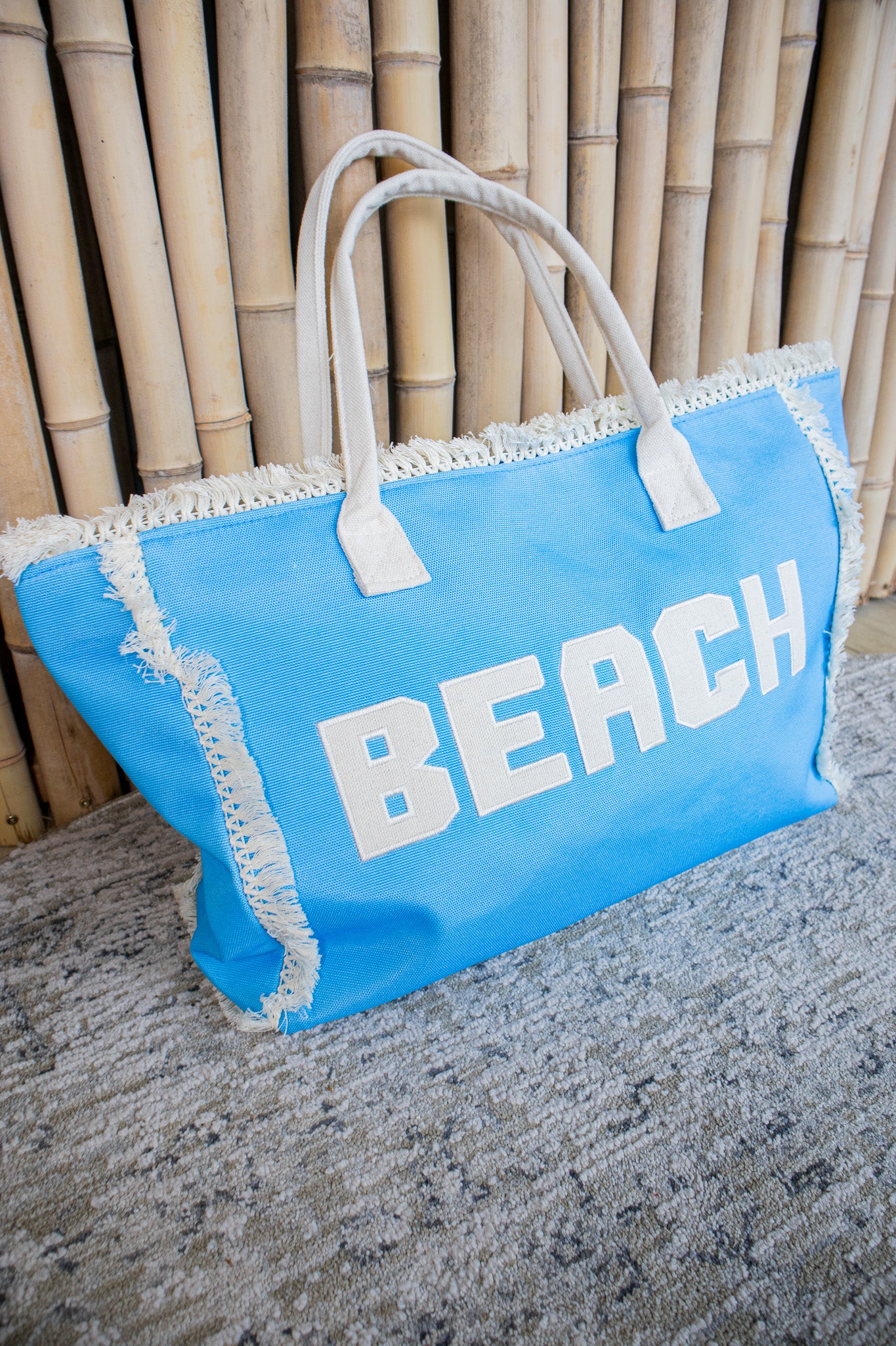 Sunkissed Fringe Beach Tote - COASTAL BLUE